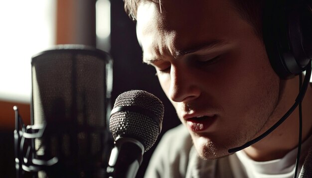 Student practicing voice exercises during structured singing instruction class